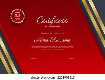 Certificate design vector for diploma certificate, employee of the month, award certificate template and much more