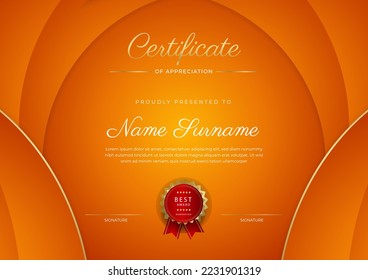 Certificate design vector for diploma certificate, employee of the month, award certificate template and much more