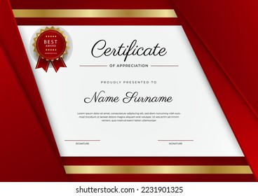 Certificate design vector for diploma certificate, employee of the month, award certificate template and much more