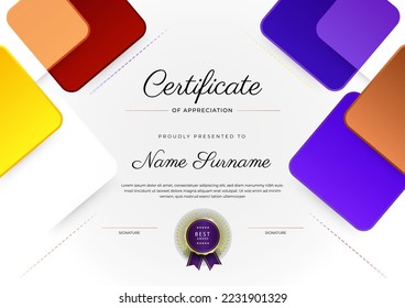 Certificate design vector for diploma certificate, employee of the month, award certificate template and much more
