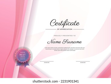 Certificate design vector for diploma certificate, employee of the month, award certificate template and much more