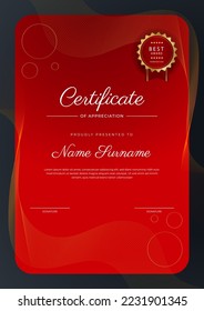 Vector de diseño de certificado para certificado de diploma, empleado del mes, plantilla de certificado de premio y mucho más