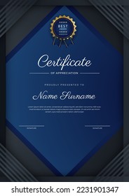 Certificate design vector for diploma certificate, employee of the month, award certificate template and much more