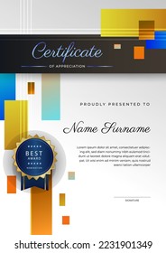 Certificate design vector for diploma certificate, employee of the month, award certificate template and much more