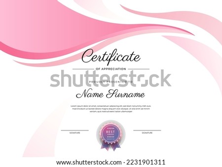 Certificate design vector for diploma certificate, employee of the month, award certificate template and much more