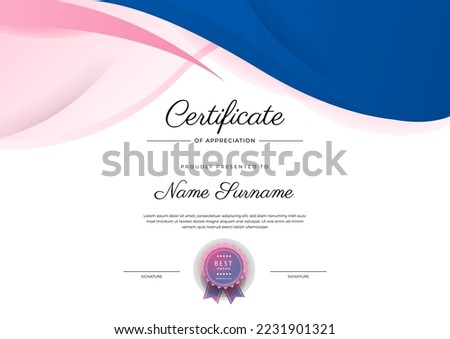 Certificate design vector for diploma certificate, employee of the month, award certificate template and much more
