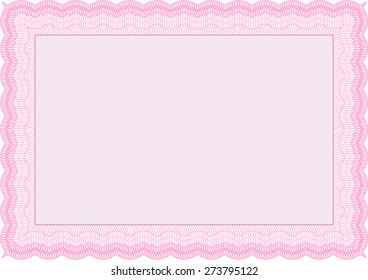 Certificate design. Vector pattern that is used in currency and diplomas 