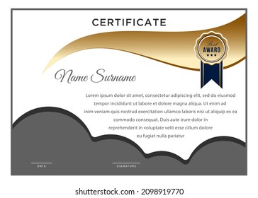 Plantillas vectoriales de diseño de certificados aisladas en fondo blanco	