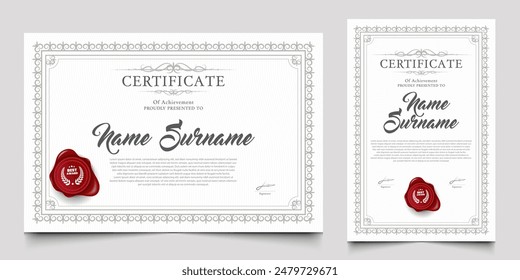 Certificate design with a vintage or retro theme. cherished element of companies, schools, events.