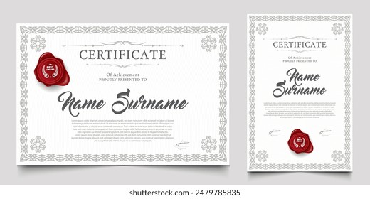 Certificate design with a vintage or retro theme. cherished element of companies, schools, events.