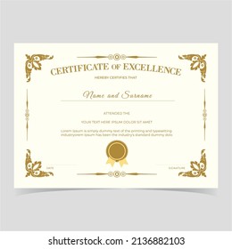 Certificate design vintage vector template