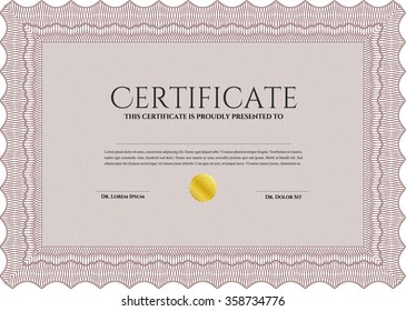 Certificado. Detallado.Con fondo. Buen diseño. 