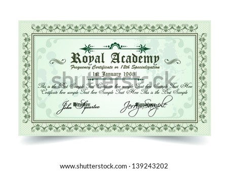 Certificate for differrent with a lot of details and filigrans. Regal and elegant design. Ready to use.