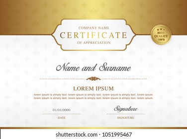 certificate and diploma of appreciation template design luxury and modern vector illustration