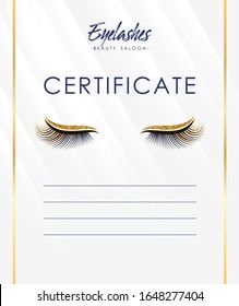 Certificado, diploma, extensión de premio, laminación de pestañas.Ilustración vectorial de oro en un estilo moderno.
