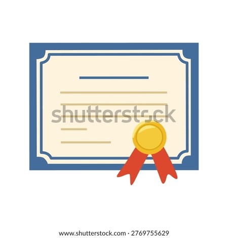 Certificate Diploma Award Flat Style Illustration