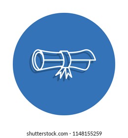 certificate, diploma badge icon. Element of education for mobile concept and web apps icon. Thin line icon with shadow in badge for website design and development, app development on white background