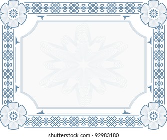 Certificate or diploma blank template.