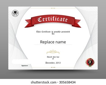 Certificate Diploma Border, Certificate Template. Design On White Background. Scale A4, A5. Vector Illustration.