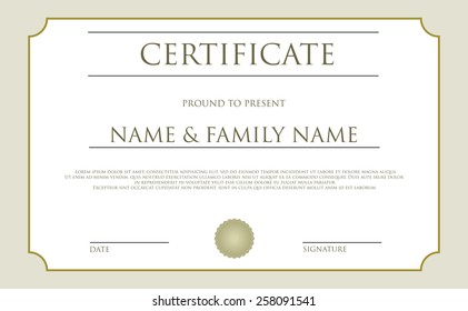 Luxury Certificate Template Elegant Border Frame Stock Vector (Royalty ...