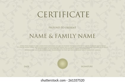 Certificate diploma of completion