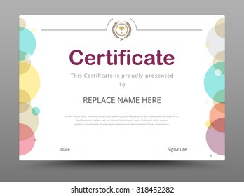 Certificate, Diploma of completion, Certificate of Achievement design template. Vector illustration