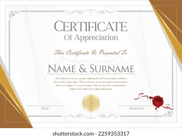 Certificate Diploma of completion design template white background vector illustration