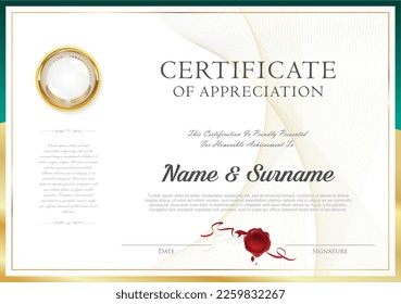 Certificate or Diploma of completion design template white background vector illustration