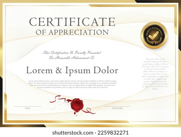 Certificate or Diploma of completion design template white background vector illustration