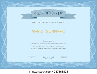 Certificate, Diploma of completion design template.