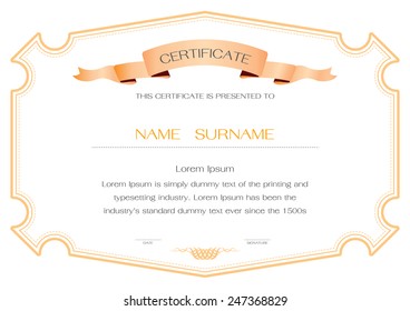 Certificate, Diploma of completion design template.