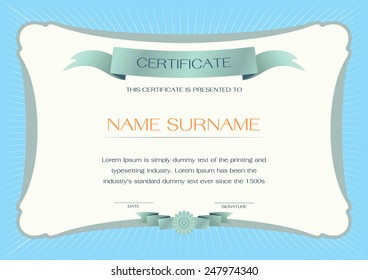 Certificate, Diploma of completion design template.