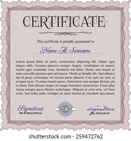 Certificate, Diploma of completion (design template, background), border, frame. 