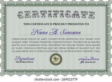 Certificate / Diploma of completion / Design template. 