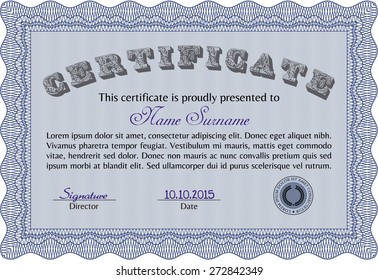 Certificado / Diploma de finalización / plantilla de diseño. 