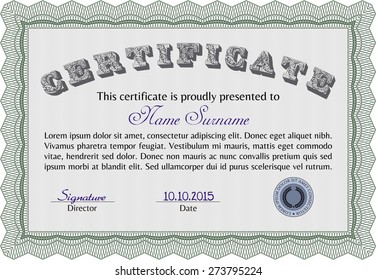 Certificate / Diploma of completion / Design template.  