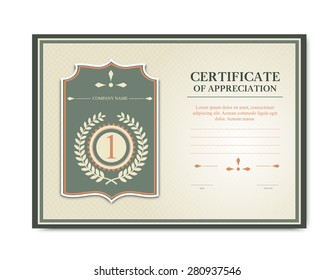 Certificate, Diploma of completion (design template, background). 