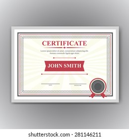 Certificate, Diploma of completion (design template, background)