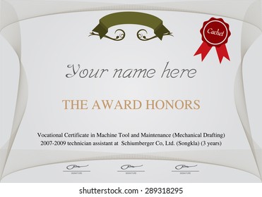Certificate, Diploma of completion (design template, background) with guilloche pattern (watermark), border, frame. Useful for: Certificate of Achievement, Certificate of education, awards, winner