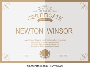 Certificate, Diploma of completion (design template, background)