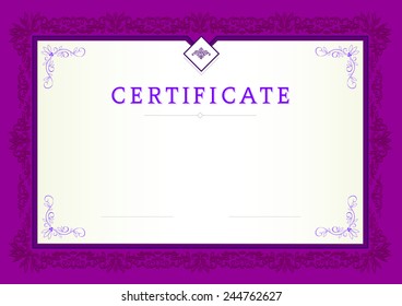 Certificate, Diploma of completion, vector design template