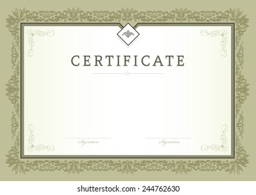 Certificate, Diploma of completion, vector design template