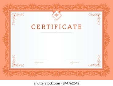 Certificate, Diploma of completion, vector design template