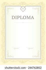 Certificate, Diploma of completion, vector design template