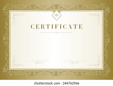 Certificate, Diploma of completion, vector design template