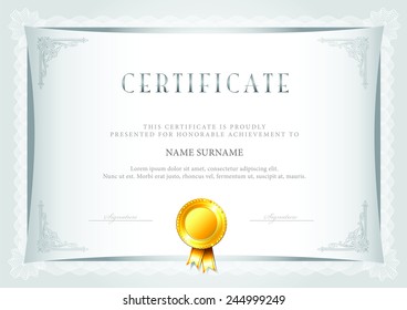 Certificate, Diploma of completion, vector design template