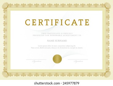 Certificate, Diploma of completion, vector design template