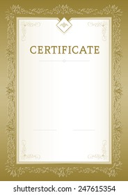 Certificate, Diploma of completion, vector design template