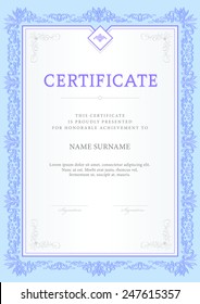 Certificate, Diploma of completion, vector design template