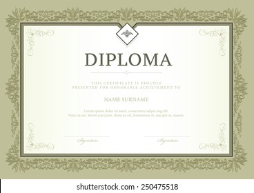 Certificate, Diploma of completion, vector design template